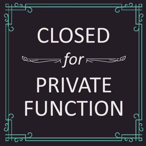 Private Function – Friday 4 Sept from 2pm