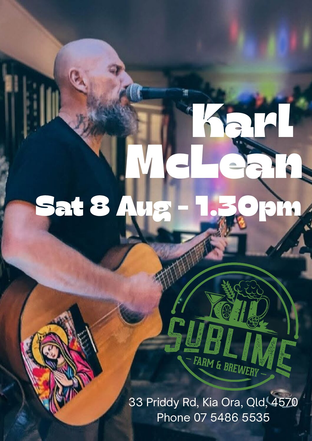 Karl McLean – Sat 8 August – 1.30pm